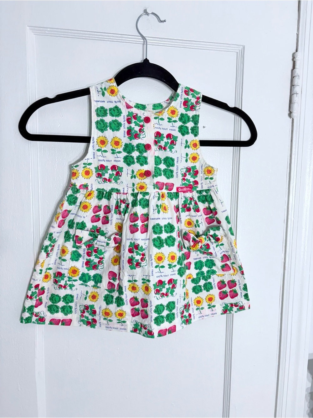 Vintage Rare OshKosh B’gosh Girls Veggie Garden Print Dress 2T